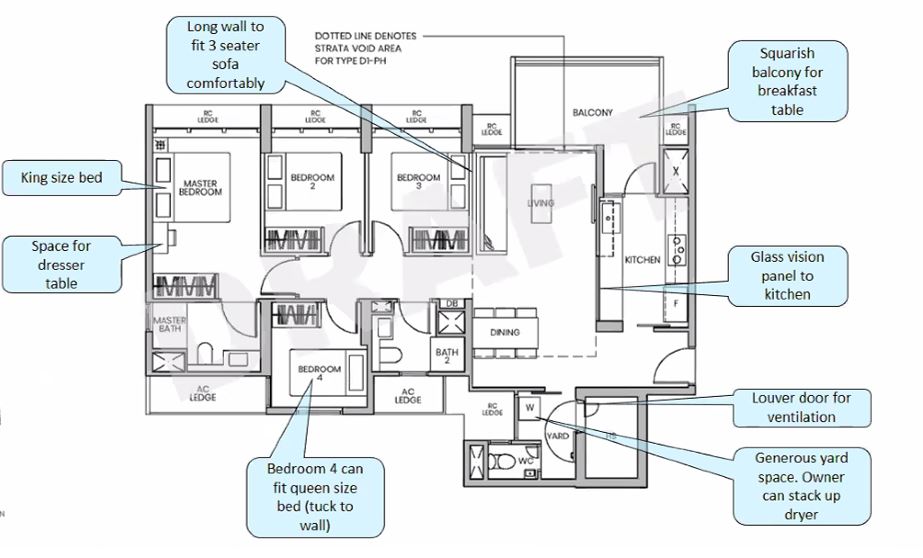 Parc Greenwich EC - floor plan 4BR D1 1206sf