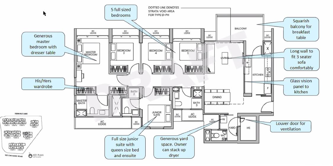 Parc Greenwich EC - floor plan 5BR E1 1464sf