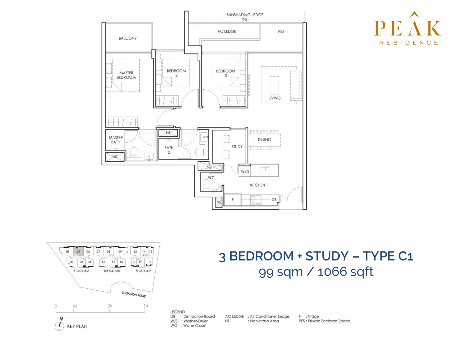 Peak-Residence-Novena-Floor-Plan-3BR-Type-C1