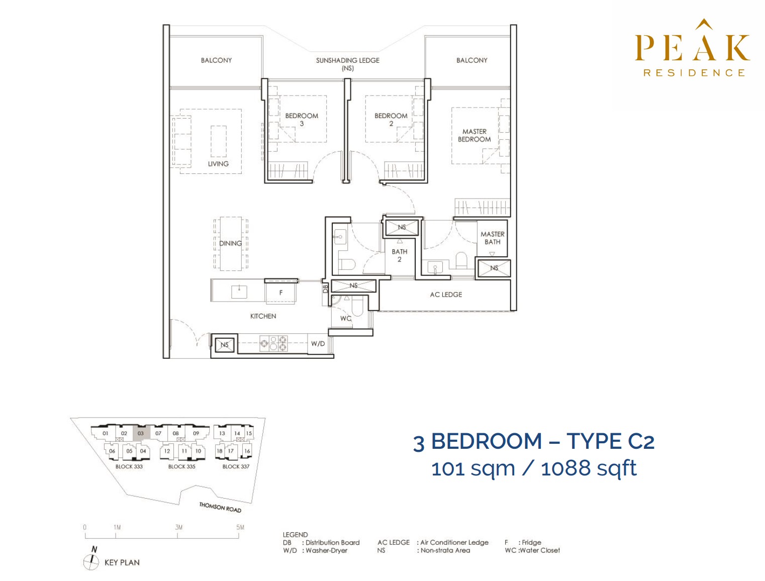 Peak-Residence-Novena-Floor-Plan-3BR-Type-C2