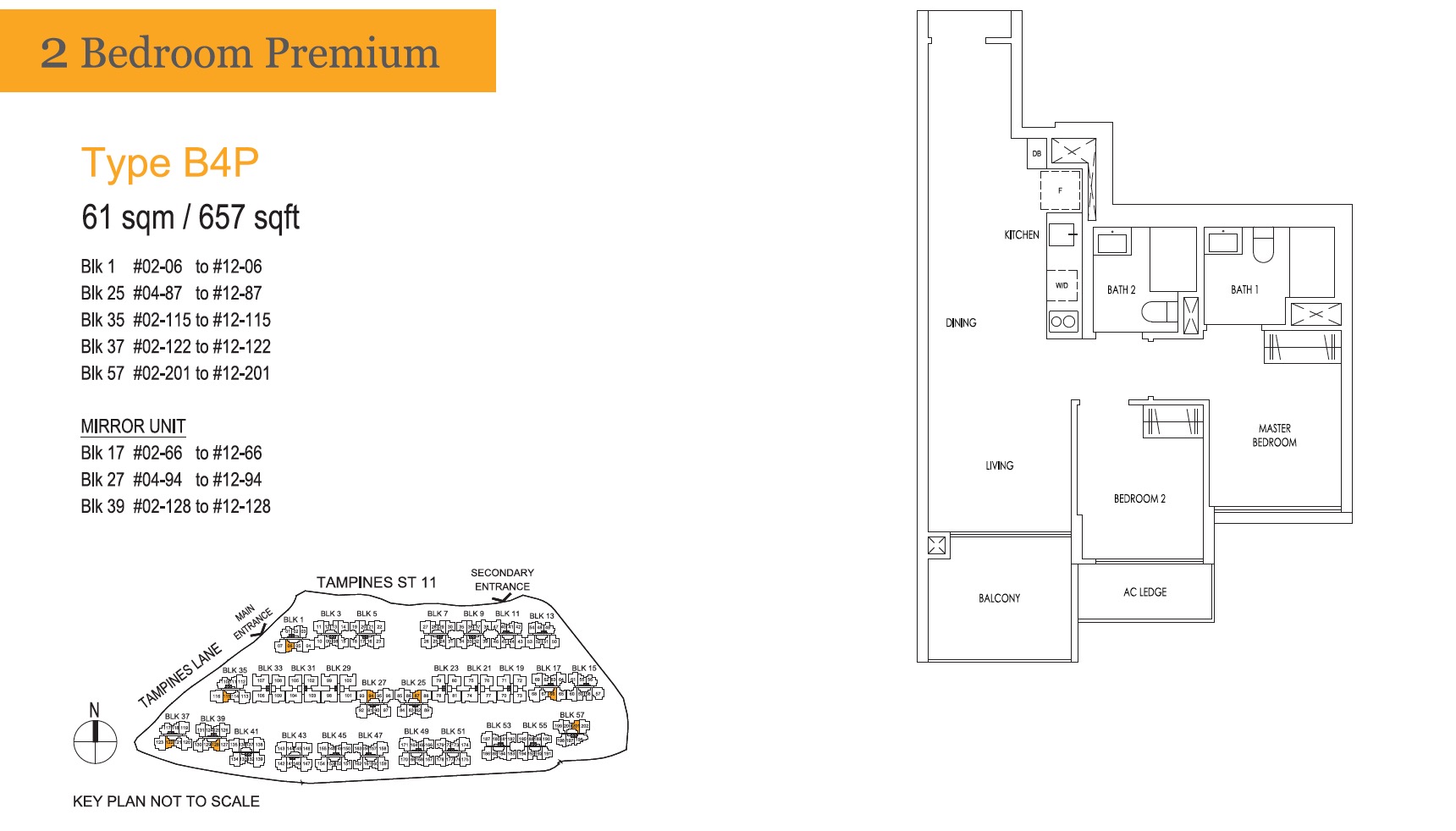 treasure tampines floor plan 2BR-Premium