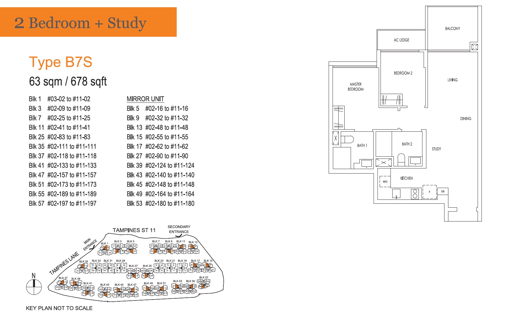 treasure tampines floor plan 2BR+S