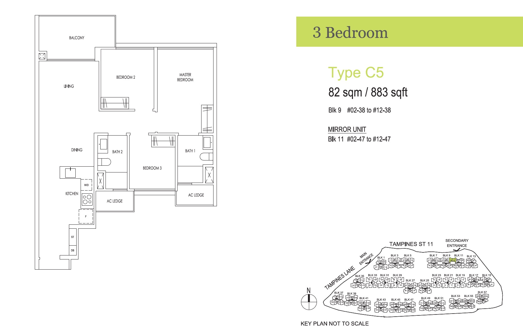 treasure tampines floor plan 3BR-C5