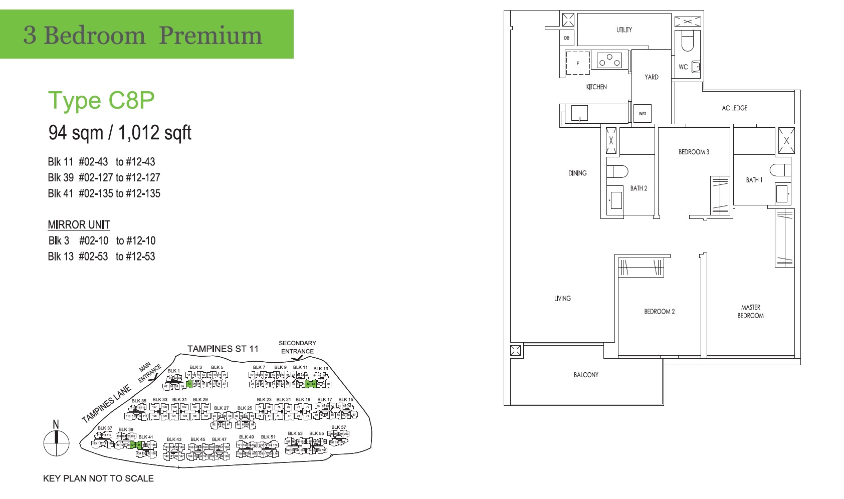 treasure tampines floor plan 3BR-Premium