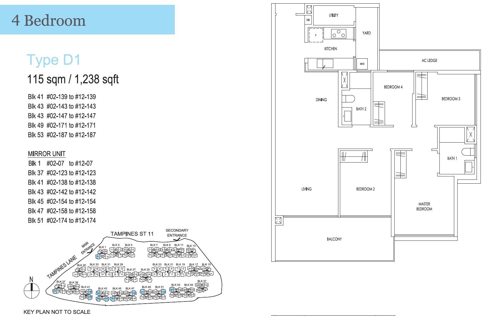 treasure tampines floor plan 4BR-D1