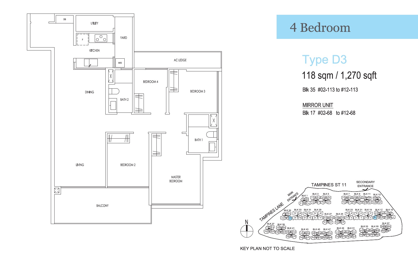 treasure tampines floor plan 4BR-D3