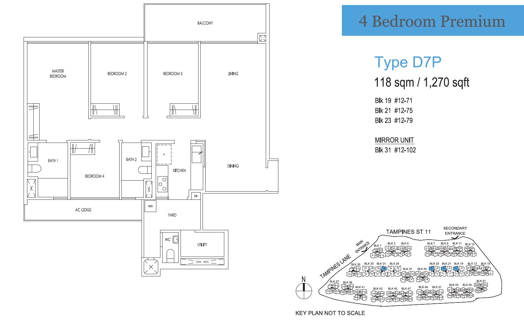 treasure tampines floor plan 4BR-D7P