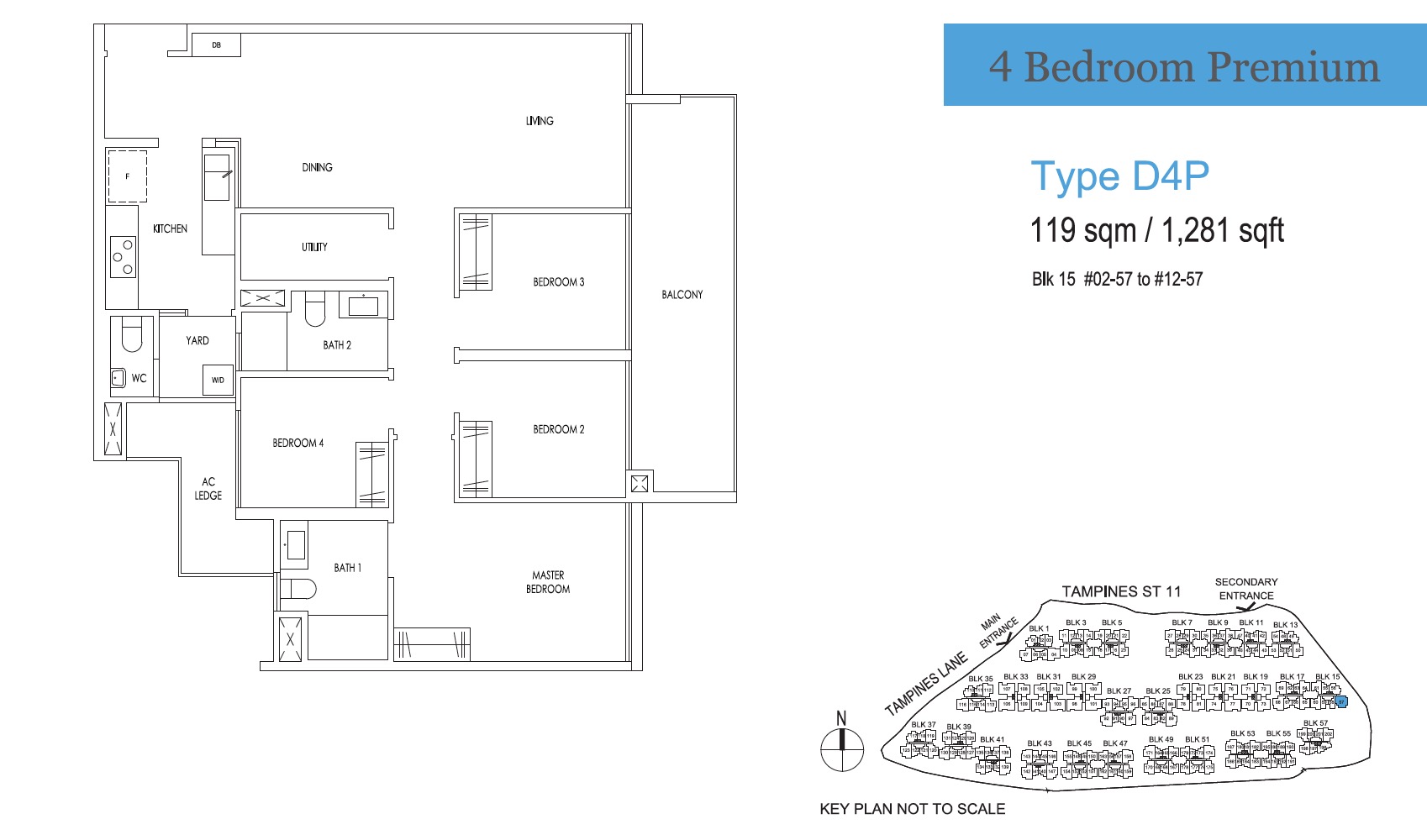 treasure tampines floor plan 4BR-Premium