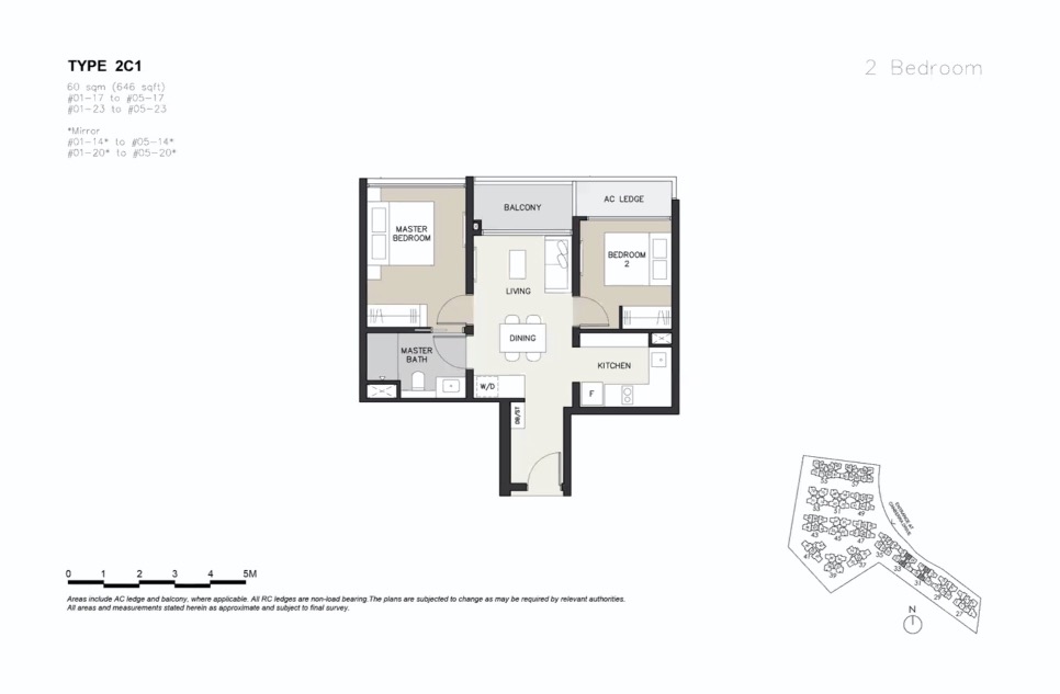 Water Garden Canberra- floor plan 2BR 2C1