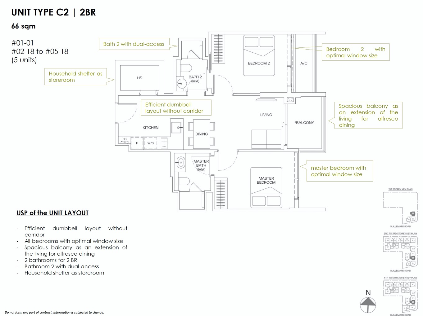 Mori Guillemard Geylang-floor plan 2BR C2