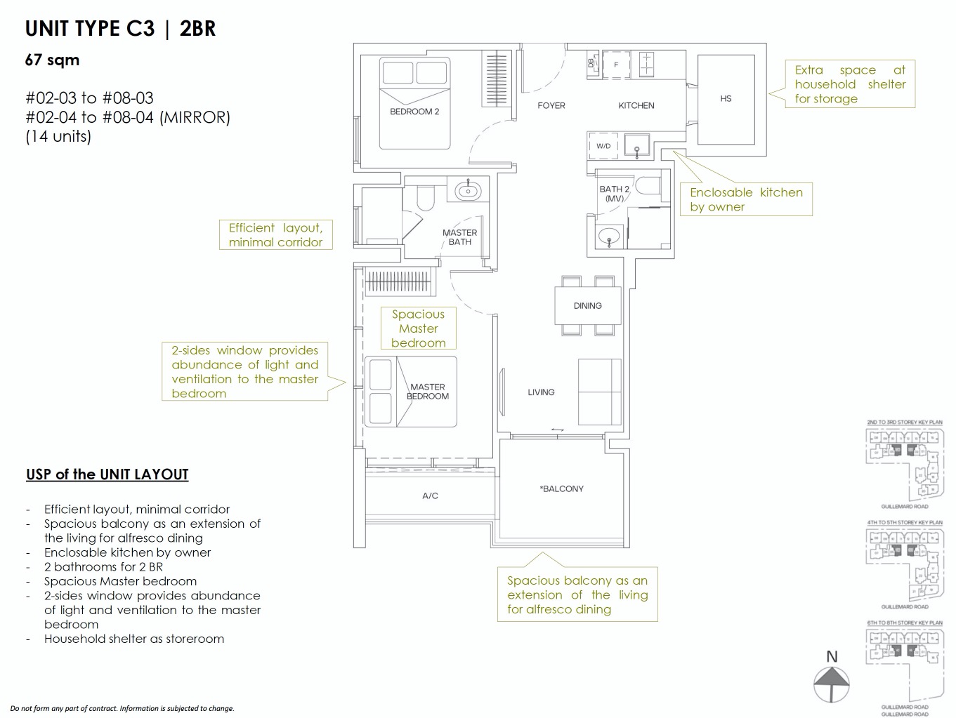 Mori Guillemard Geylang-floor plan 2BR C3