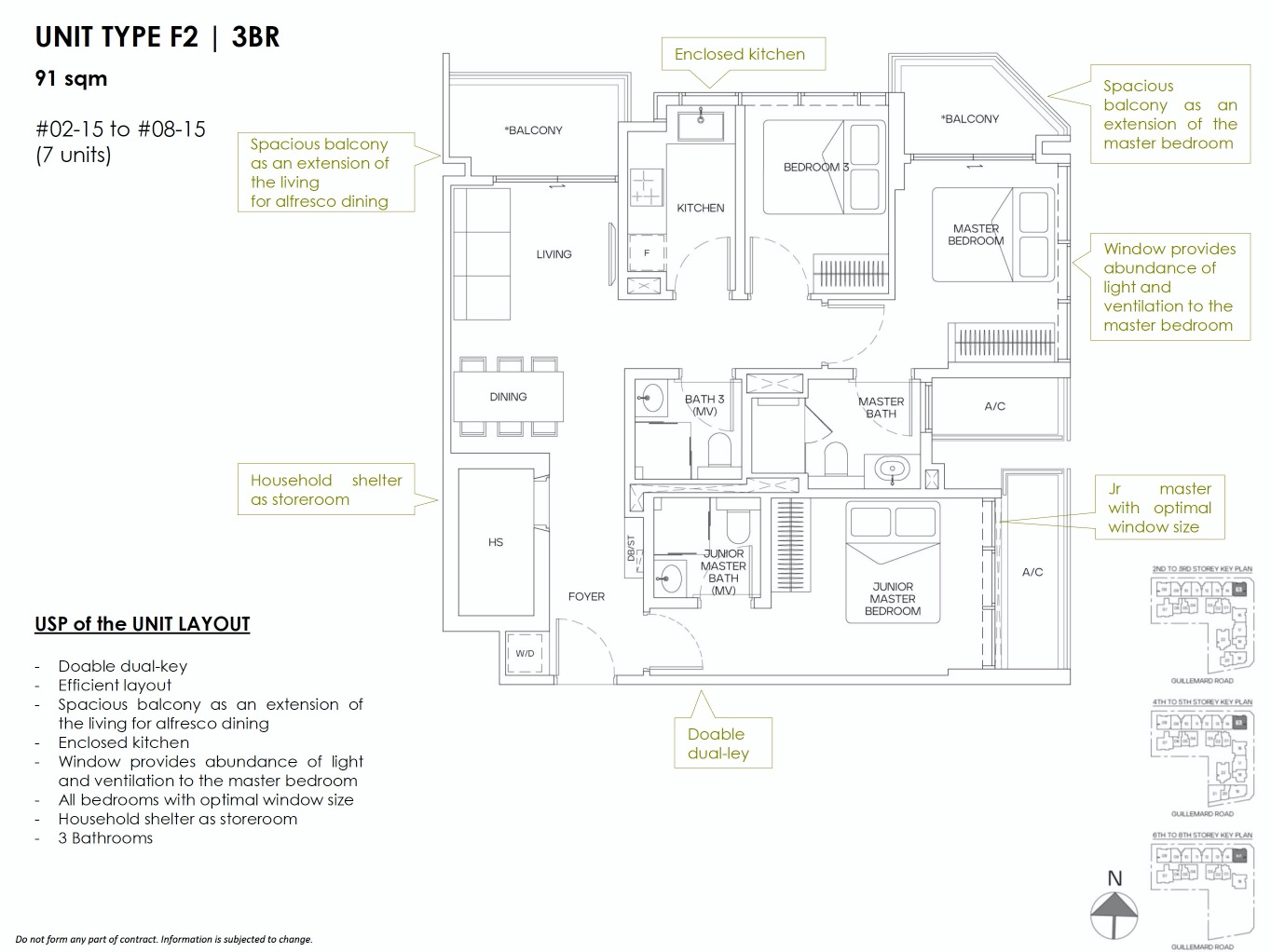 Mori Guillemard Geylang-floor plan 3BR F2