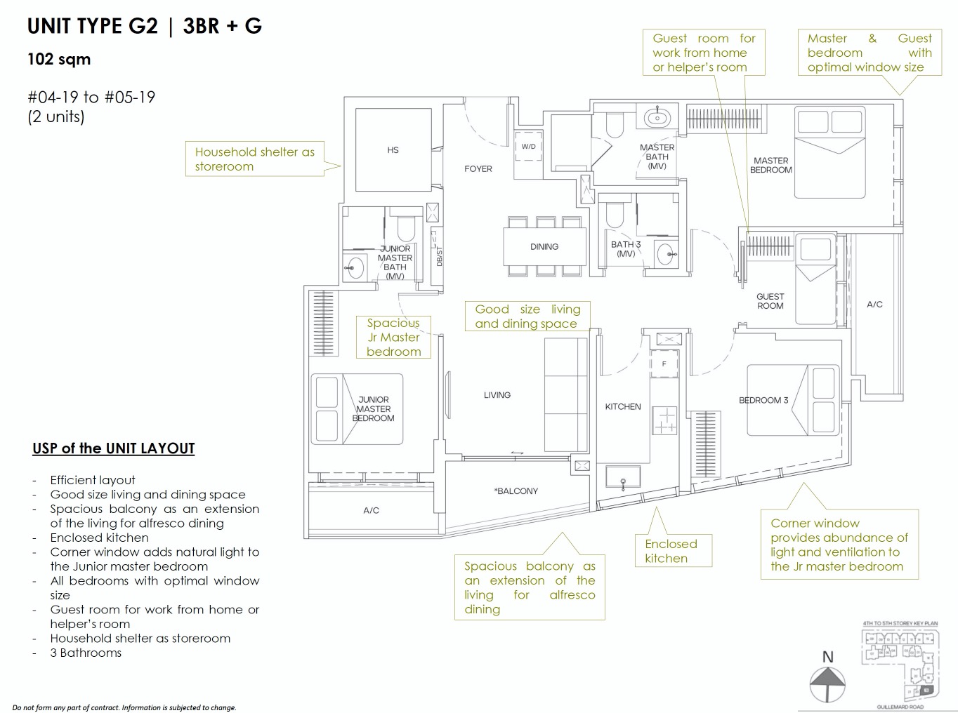 Mori Guillemard Geylang-floor plan 3BR G2