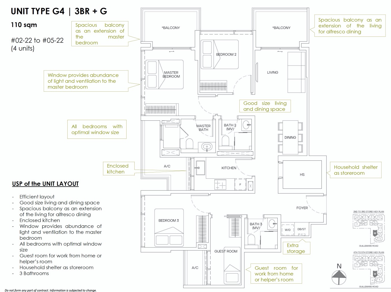 Mori Guillemard Geylang-floor plan 3BR G4