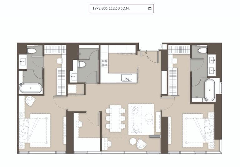 Mulberry Grove Sukhumvit-Ekkamai-floor plan type B05 112.5sqm