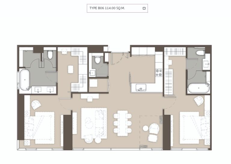 Mulberry Grove Sukhumvit-Ekkamai-floor plan type B06 114sqm