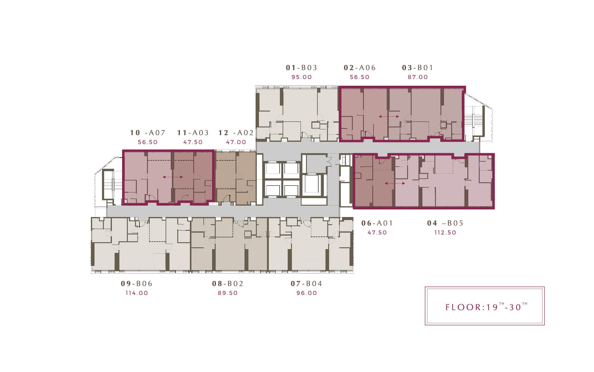 Mulberry Grove Sukhumvit-Ekkamai-siteplan-floor 19-30