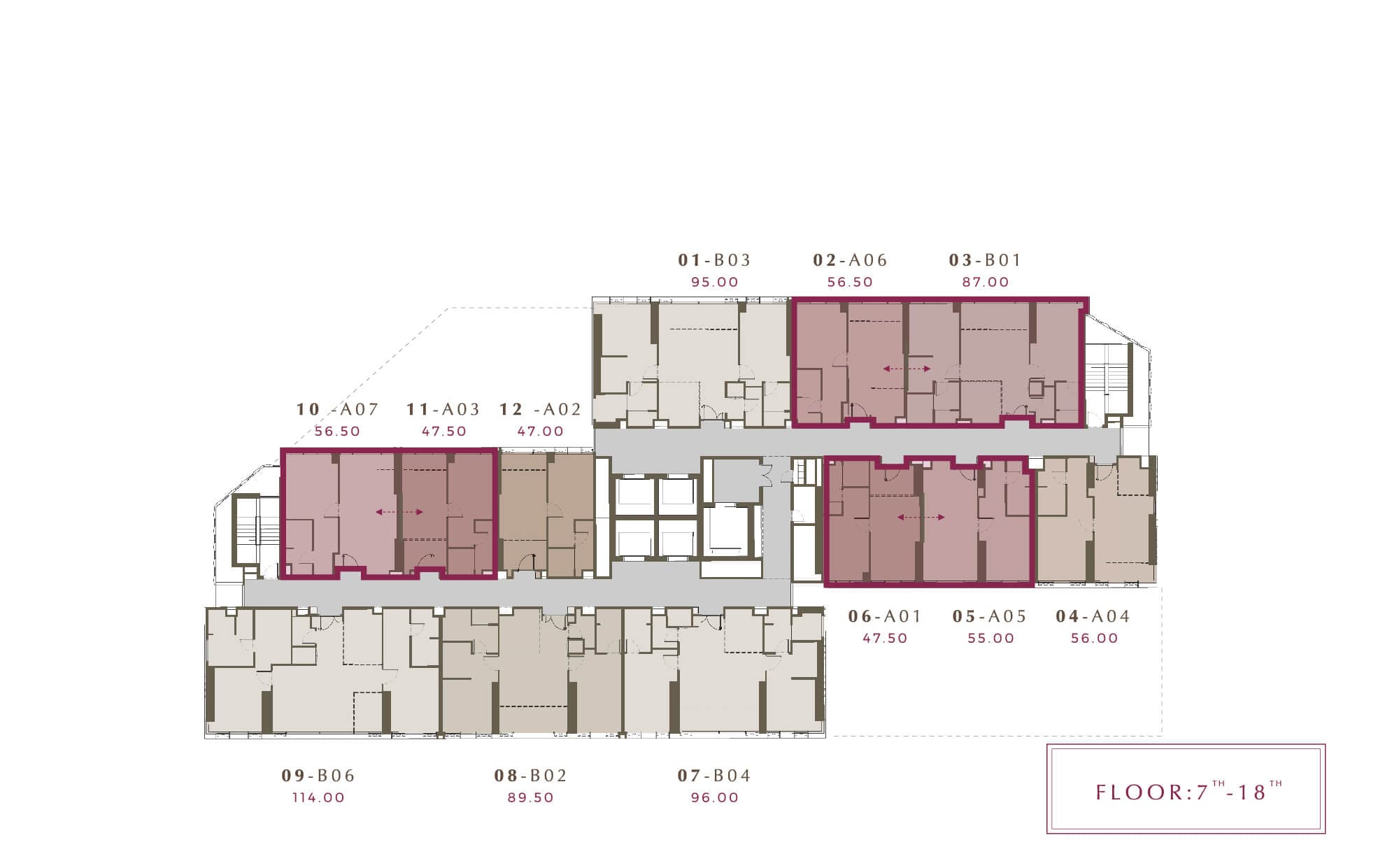 Mulberry Grove Sukhumvit-Ekkamai-siteplan-floor 7-18