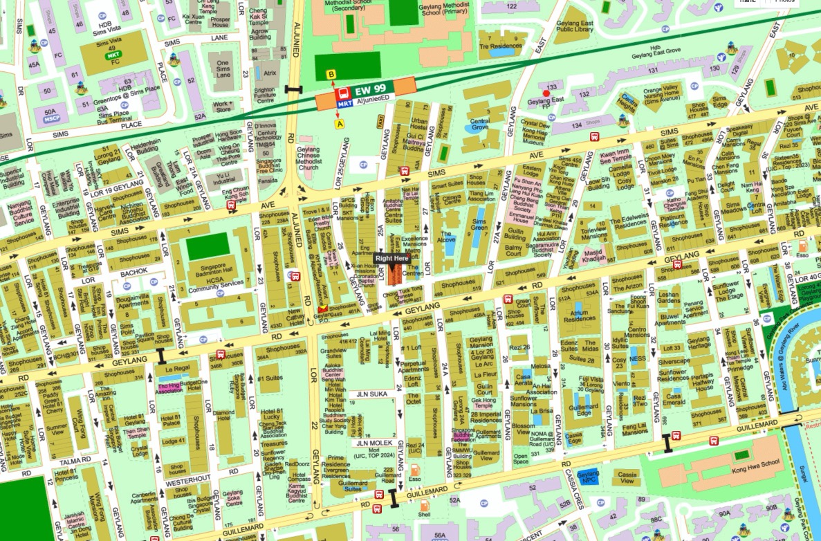 Zyanya Geylang Location Map