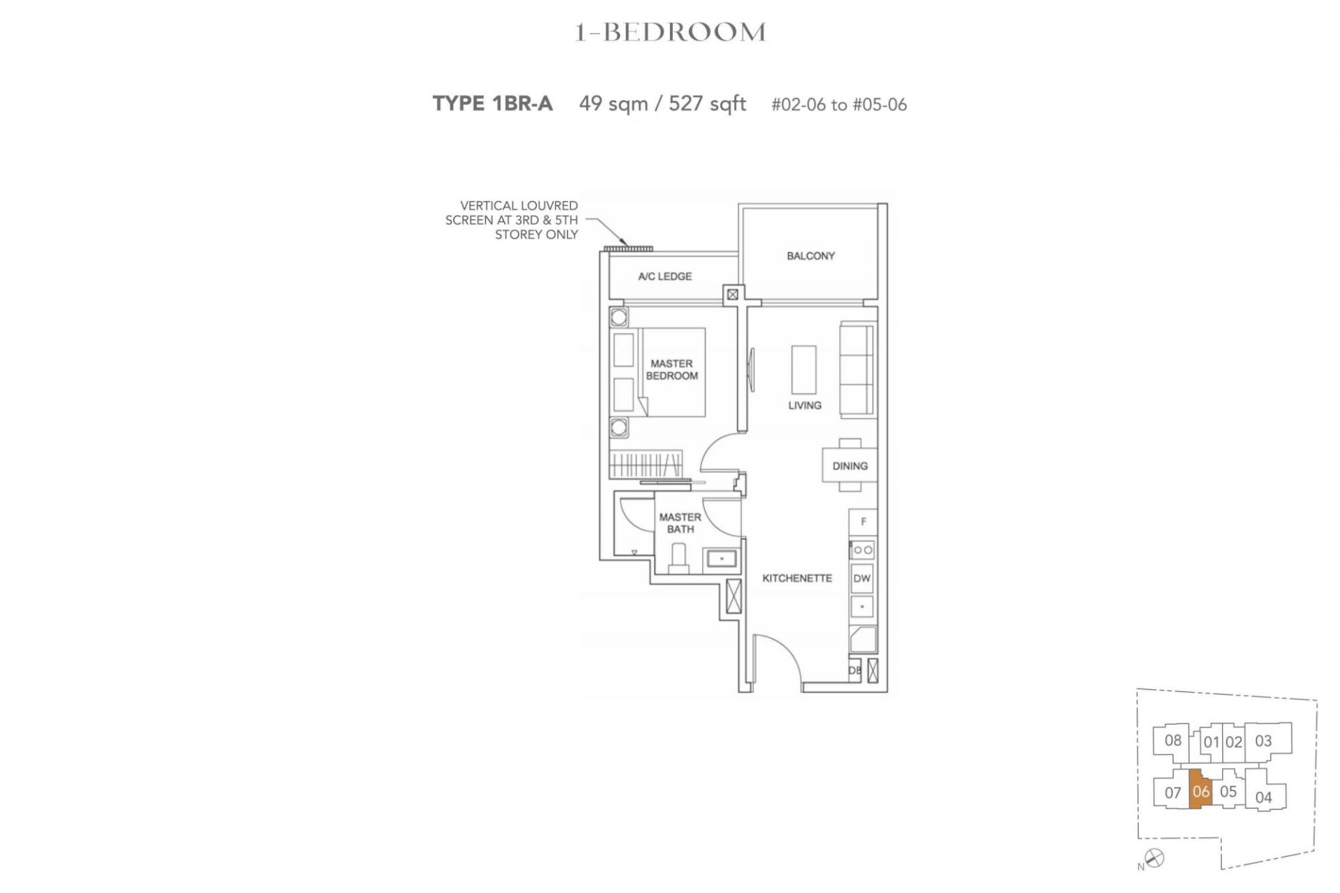 jervois-treasures-floor plan 1BR A