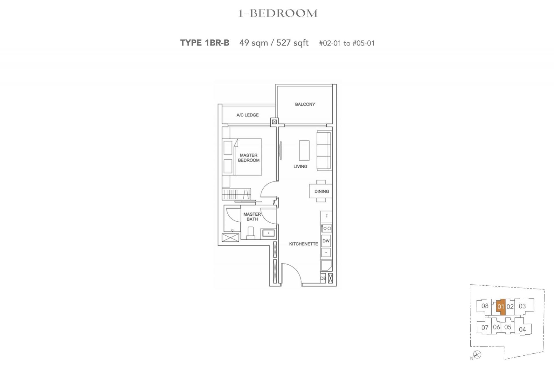 jervois-treasures-floor plan 1BR B