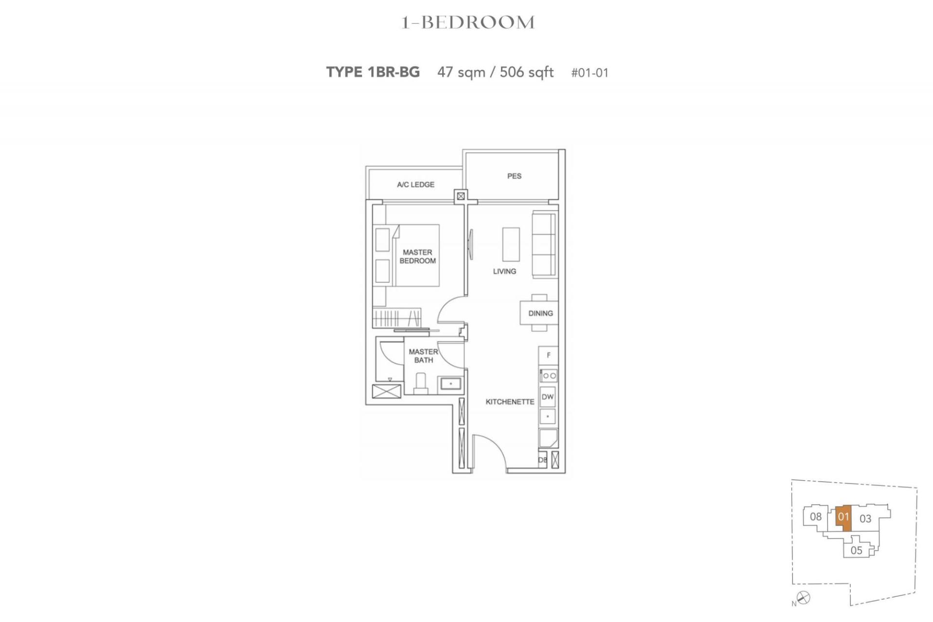 jervois-treasures-floor plan 1BR