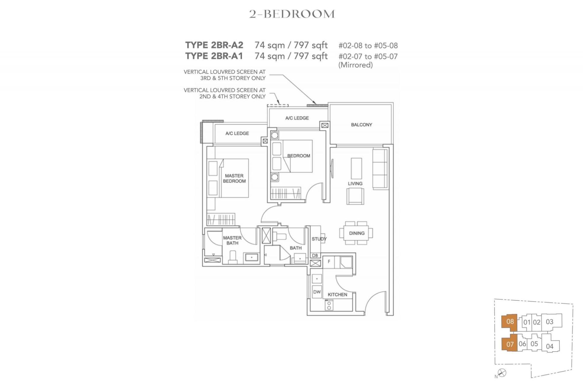 jervois-treasures-floor plan 2BR A1 A2