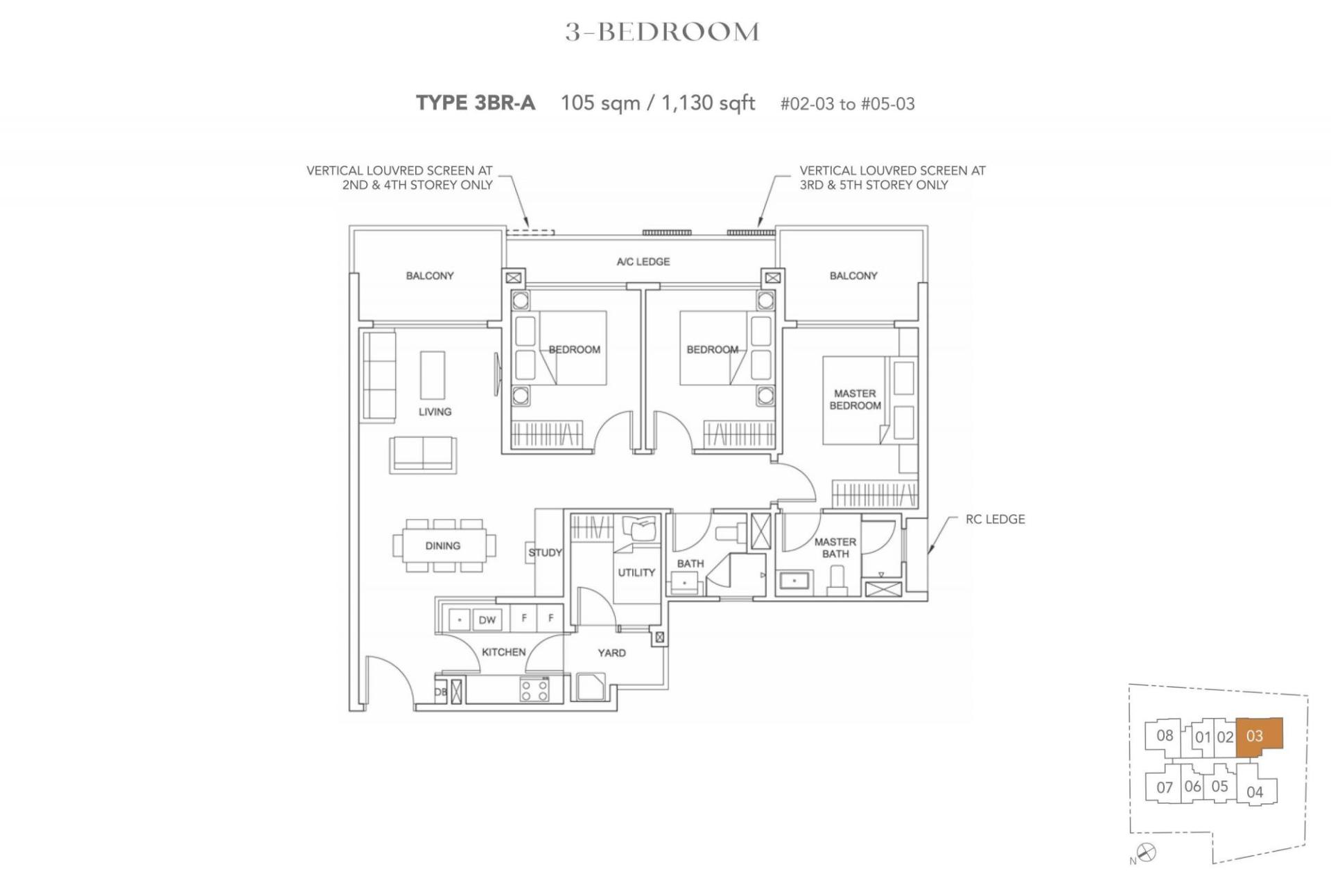 jervois-treasures-floor plan 3BR A