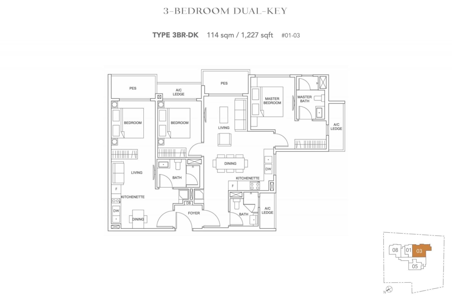 jervois-treasures-floor plan 3BR DK