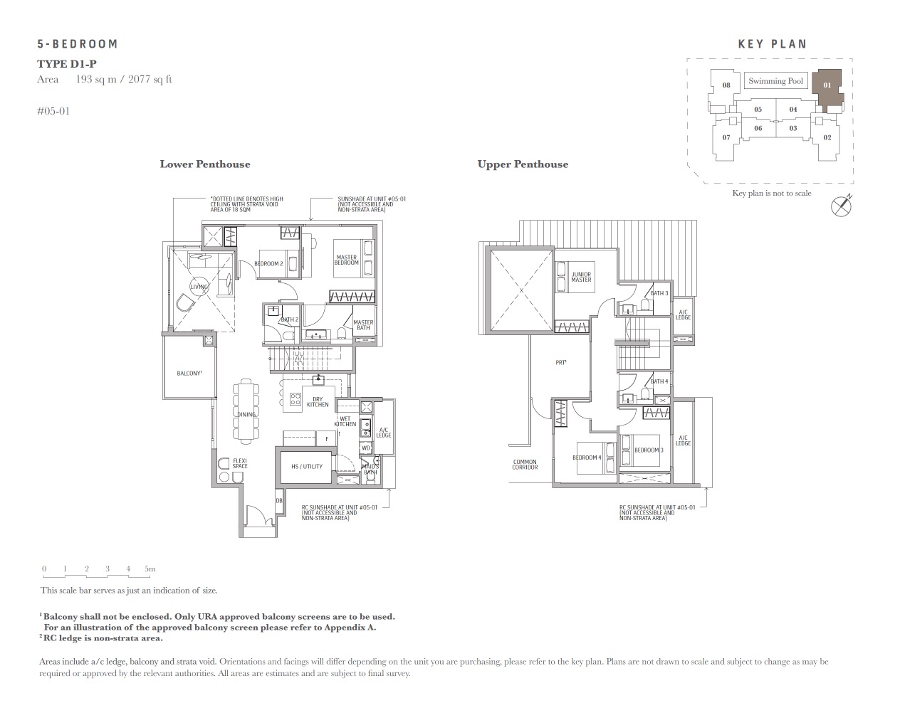 Royal Hallmark Haig Lane- floor plan 5BR Penthouse D1-P