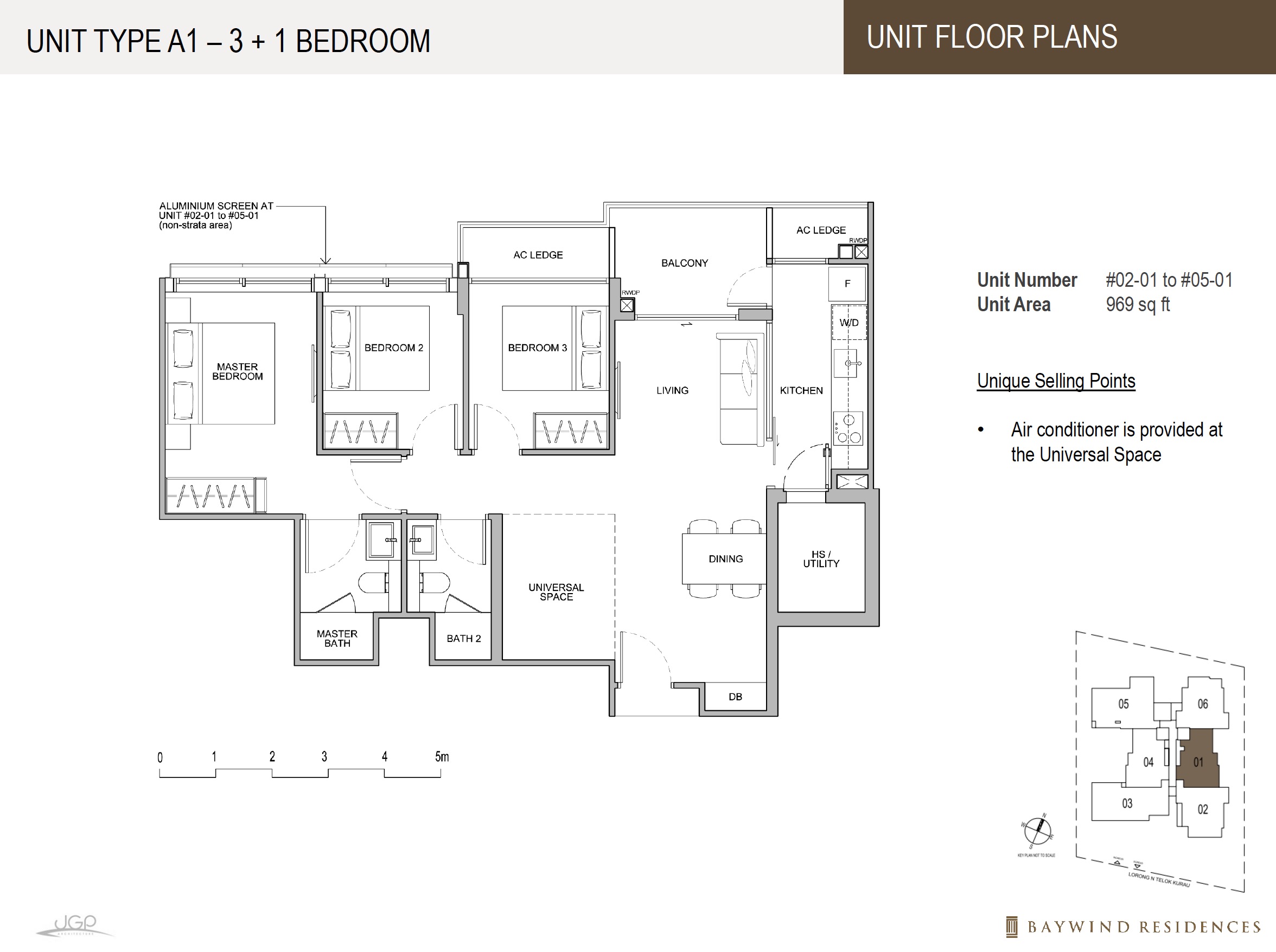 Baywind Residences - floor plan A1 3+1BR