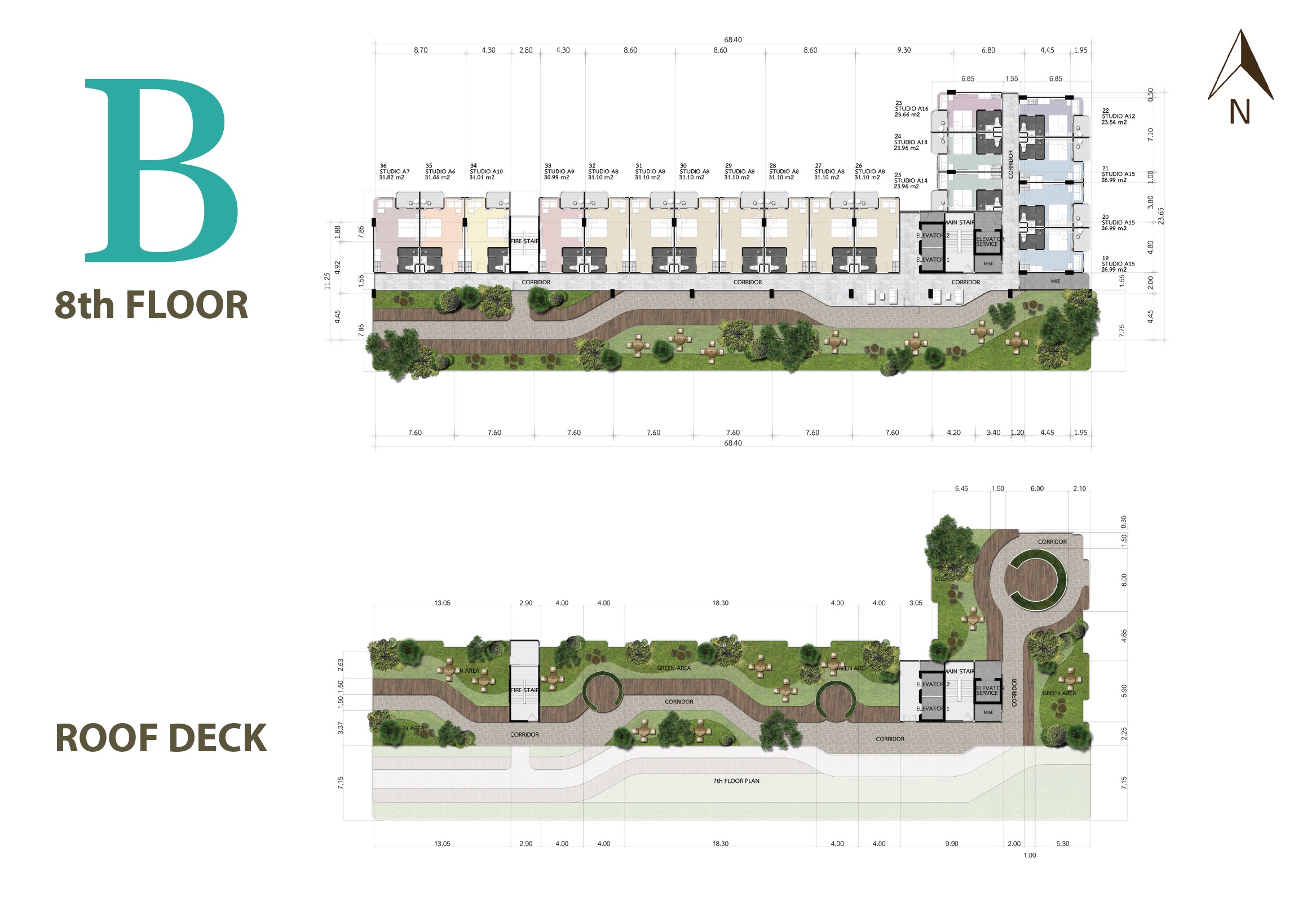 Albar Peninsula - siteplan Block B 8th Roof