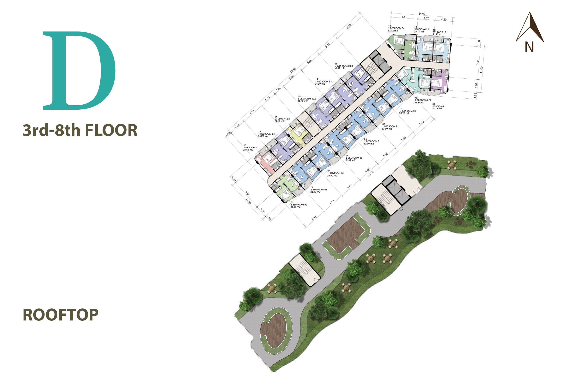 Albar Peninsula - siteplan Block D 3th to Roof