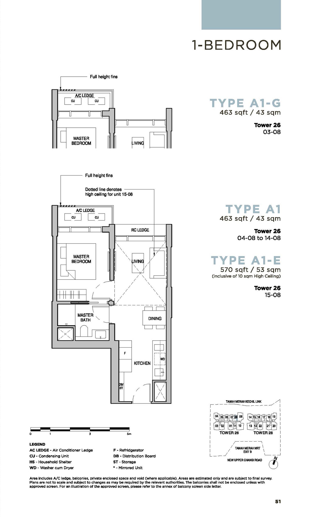 Sceneca-Residence-Floor-Plan-1-Bedroom-Type-A1463sf