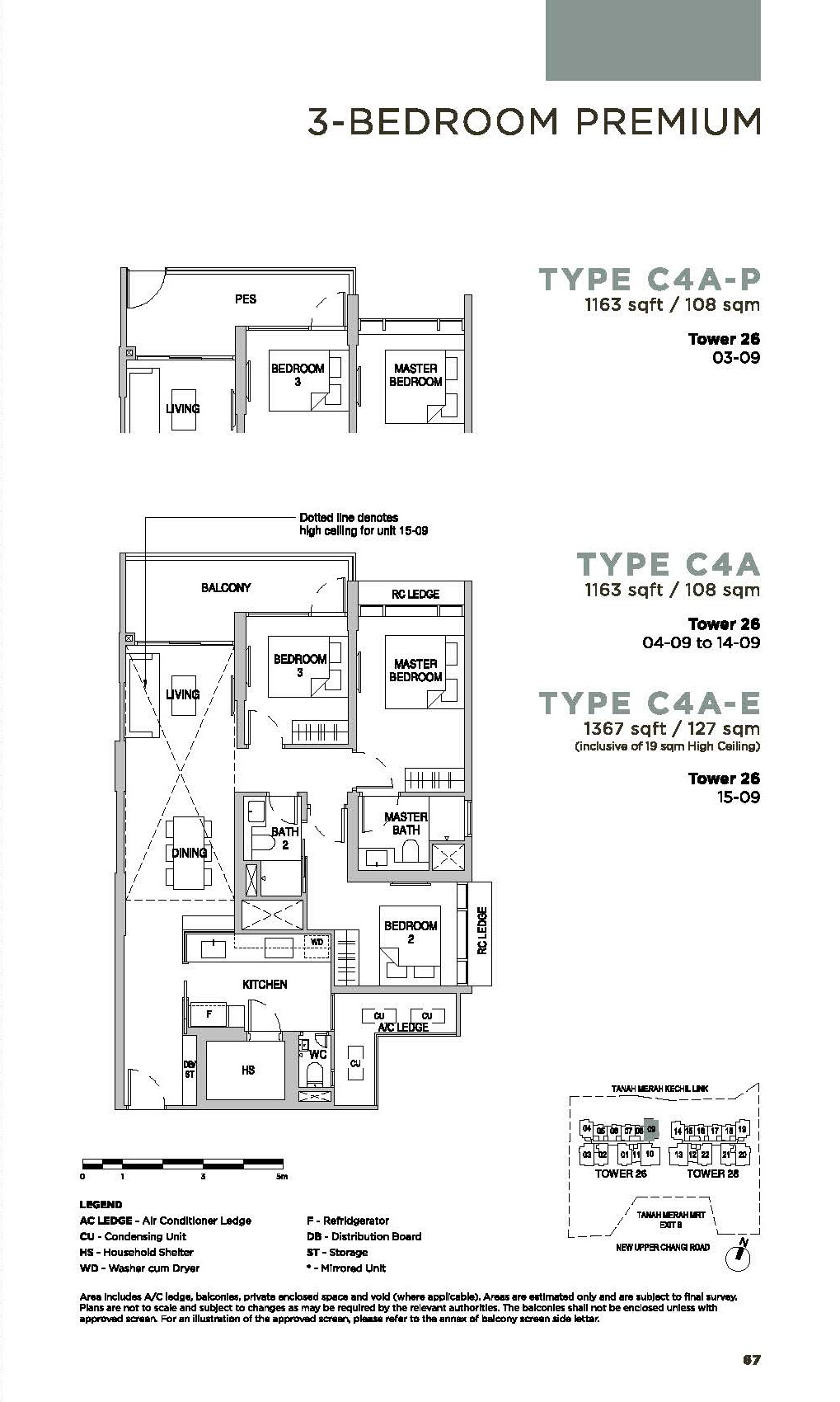 Sceneca-Residence-Floor-Plan-3-Bedroom-Premium-Type-C4A1163sf