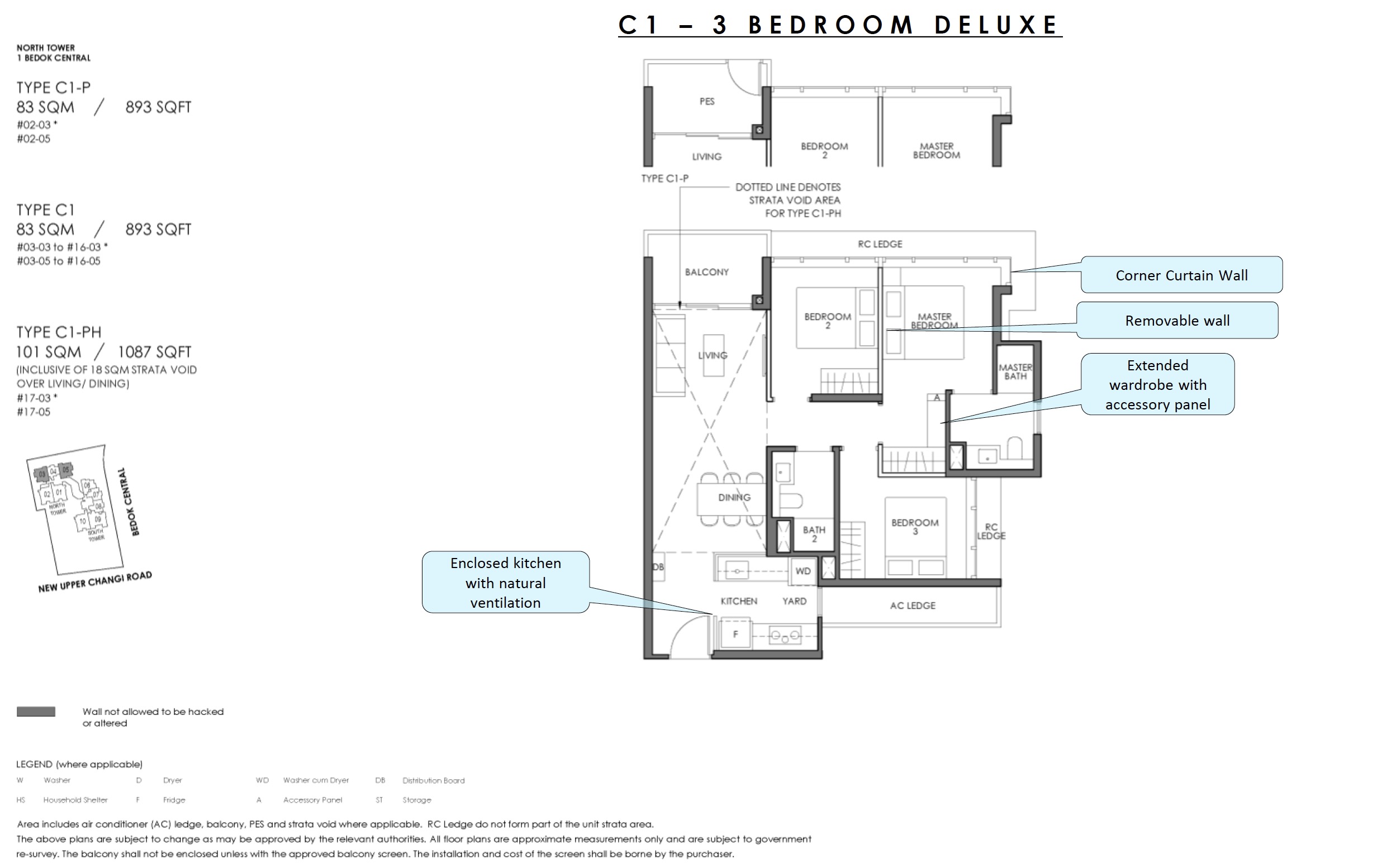 Sky Eden - Floor Plan C1 3BR Deluxe