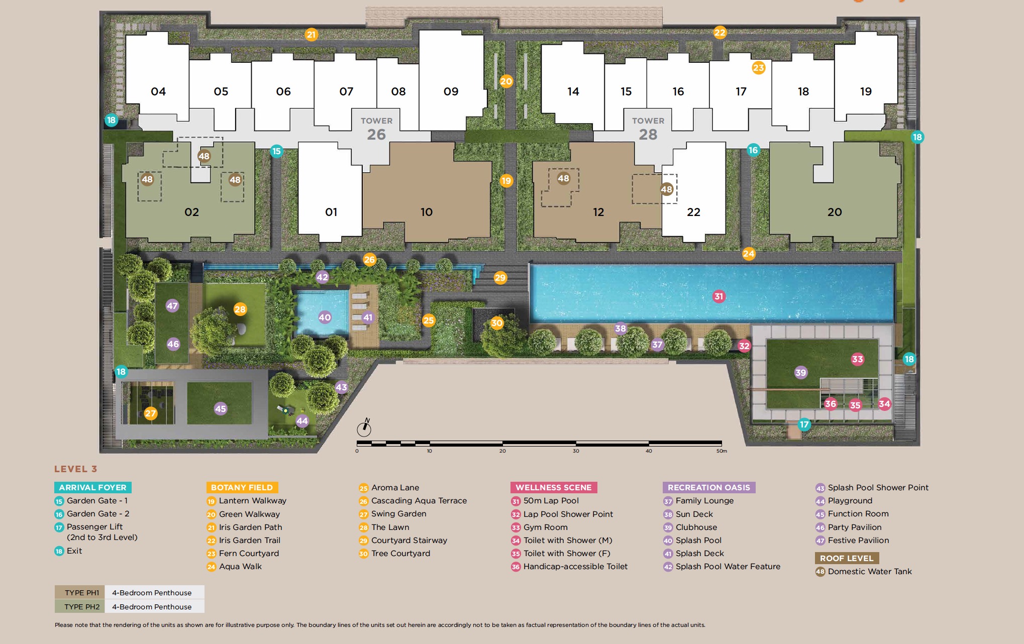 sceneca tanah merah Penthouse Units Site Plan