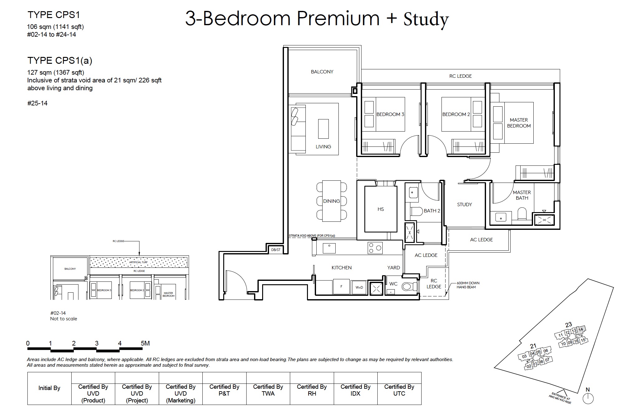 AMO Floor Plan New 3BR Premium + Study Type CPS1