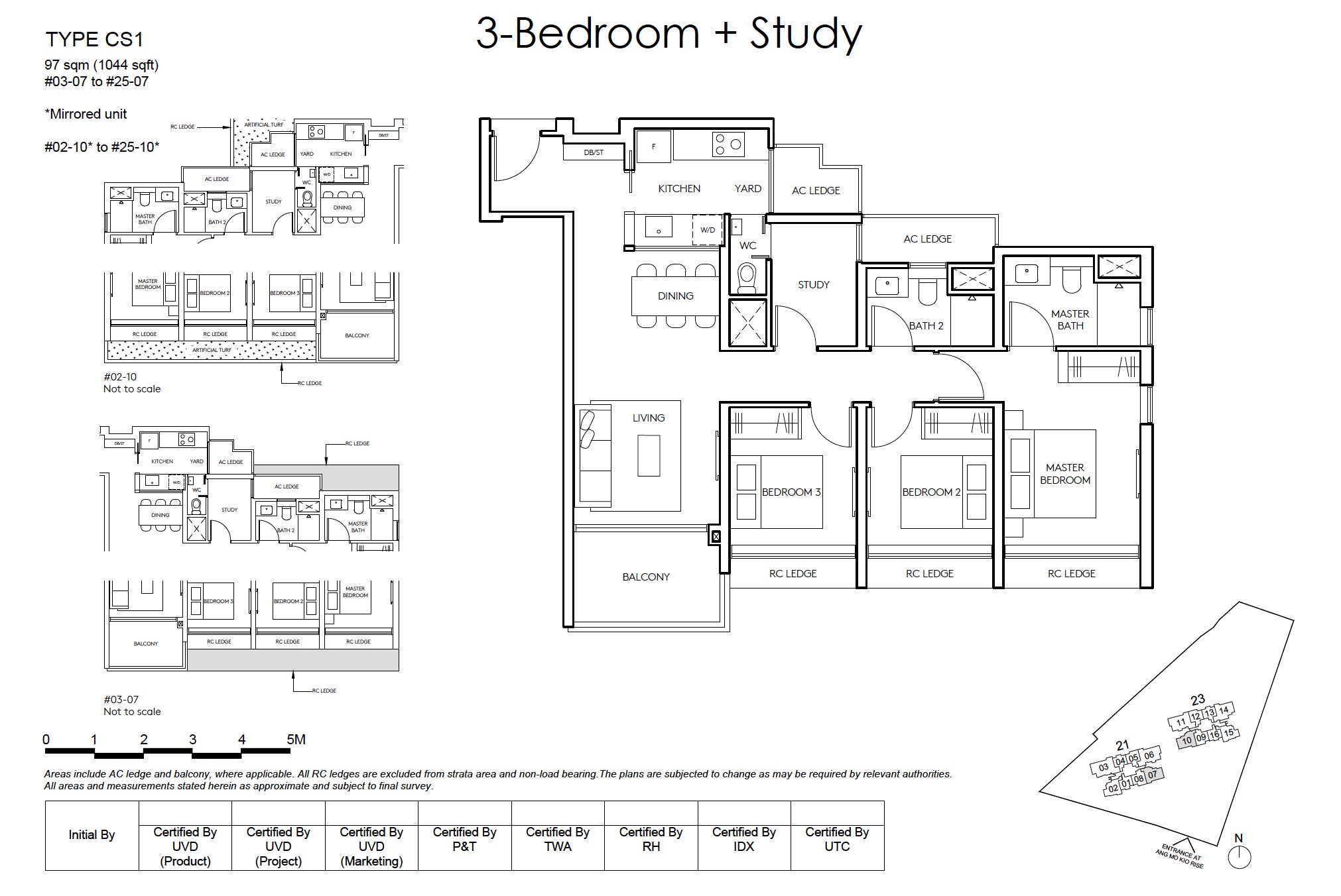 AMO Floor Plan New 3BR + Study Type CS1