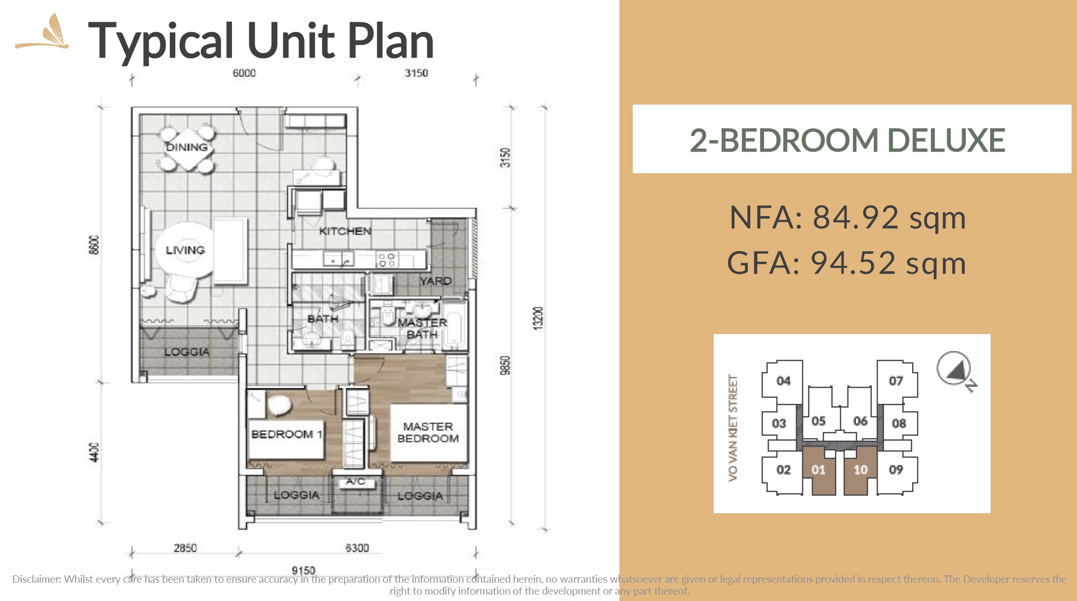 Zenity HCMC Vietnam - Floor Plan 2BR Deluxe