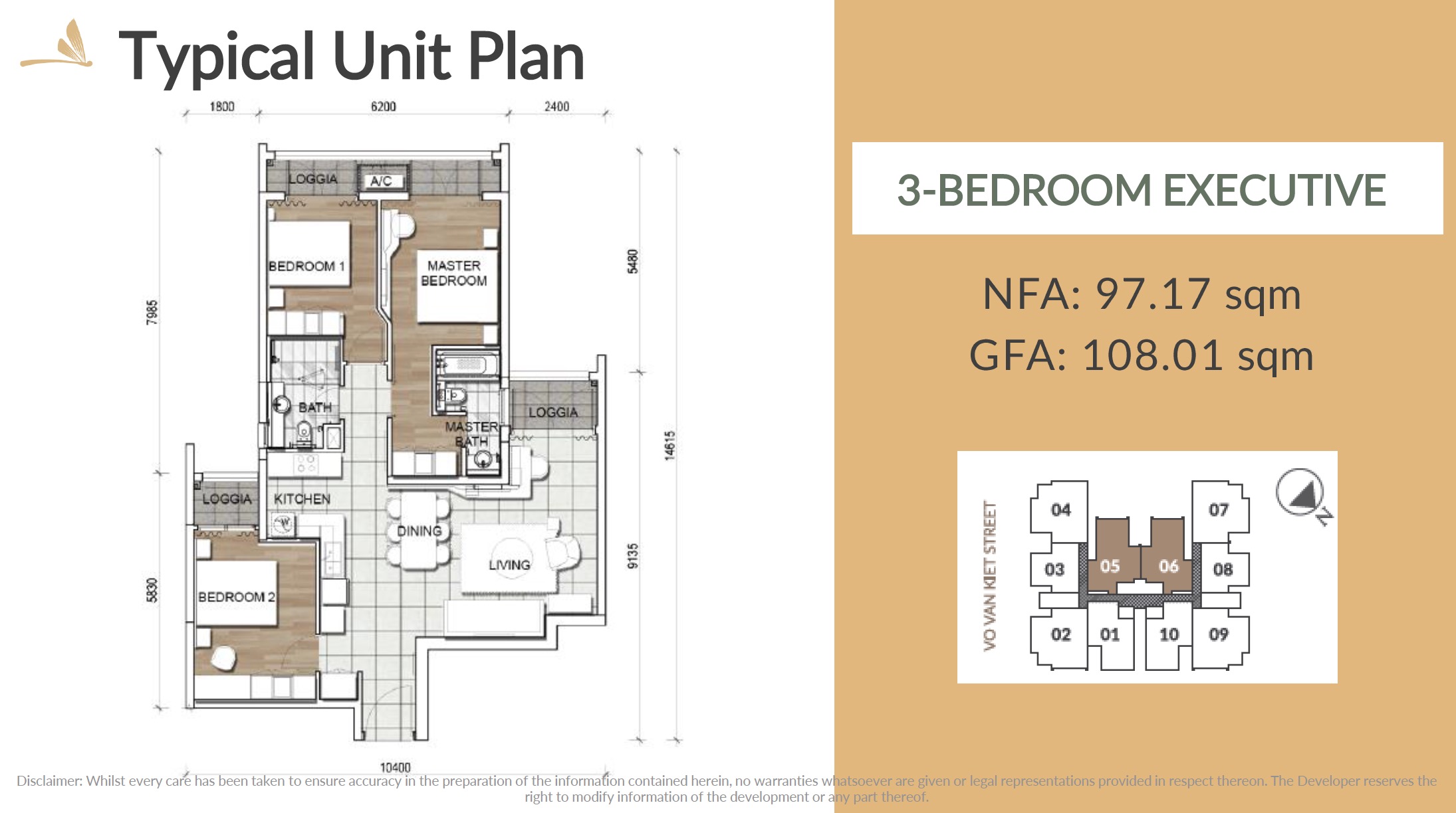 Zenity HCMC Vietnam - Floor Plan 3BR Executive