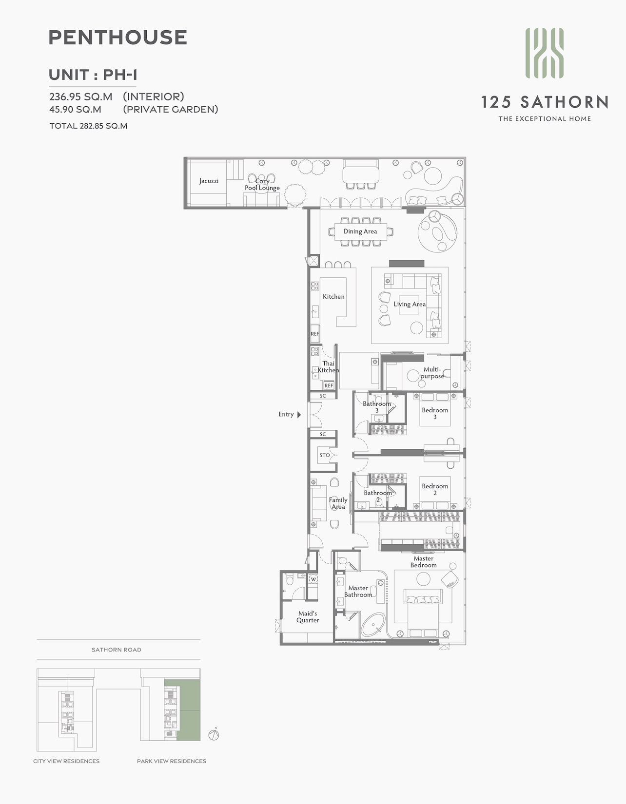 125 Sathorn Site Plan Penthouse 1 non duplex