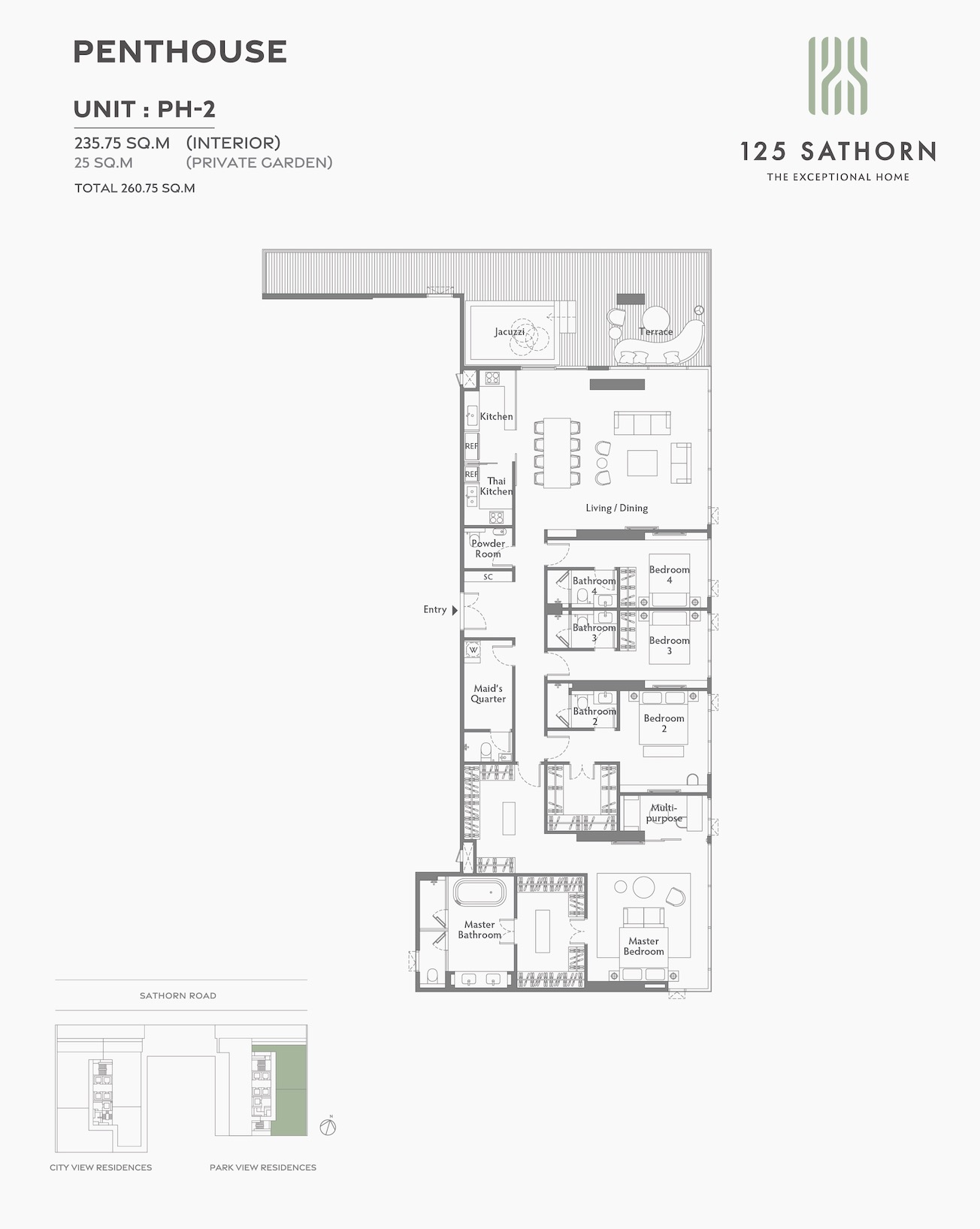 125 Sathorn Site Plan Penthouse 2 non duplex