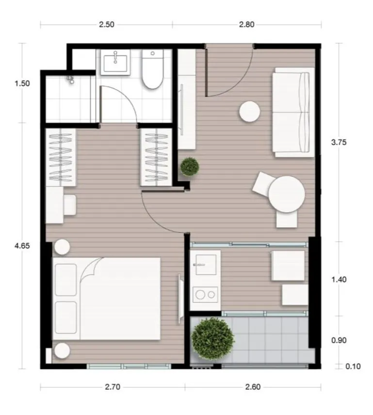 Noble Nue -1BR L floor plan 30.20sqm