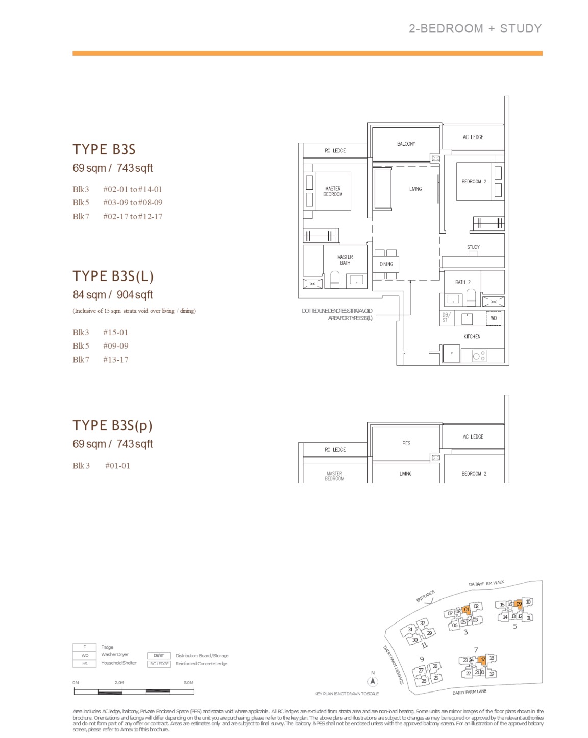 Botany Dairy Farm- 2BR +Study floor plan