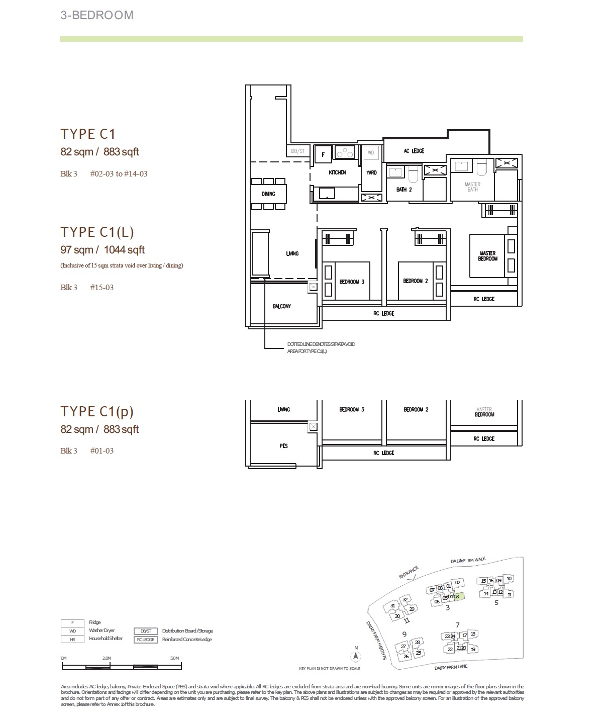 Botany Dairy Farm- 3BR Type C1 floor plan