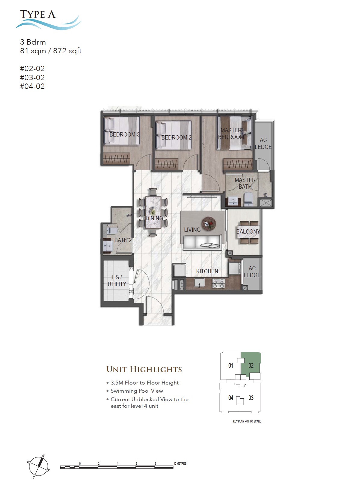 K Suites Telok Kurau - Floor Plan 3BR Type A