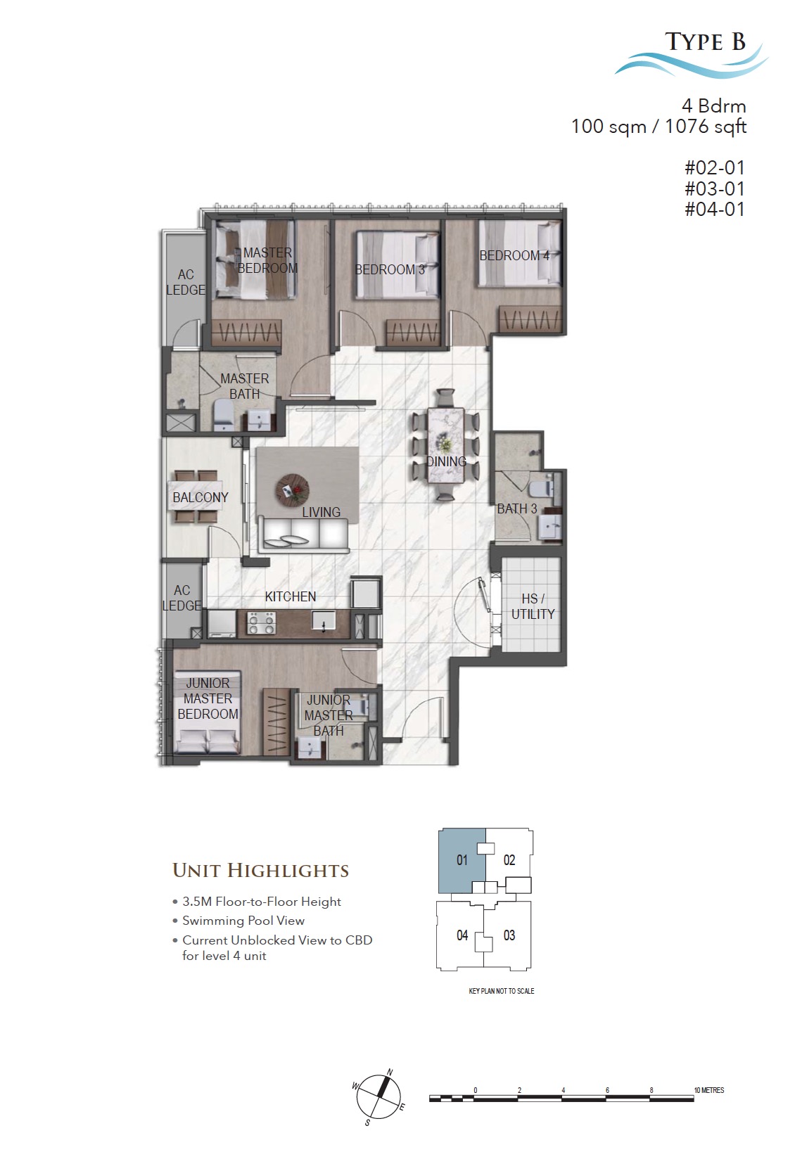 K Suites Telok Kurau - Floor Plan 4BR Type B