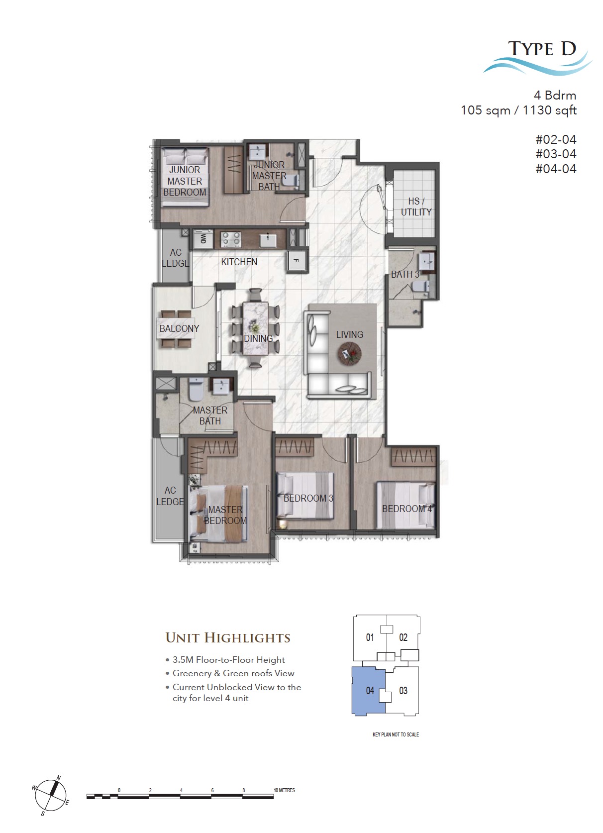 K Suites Telok Kurau - Floor Plan 4BR Type D