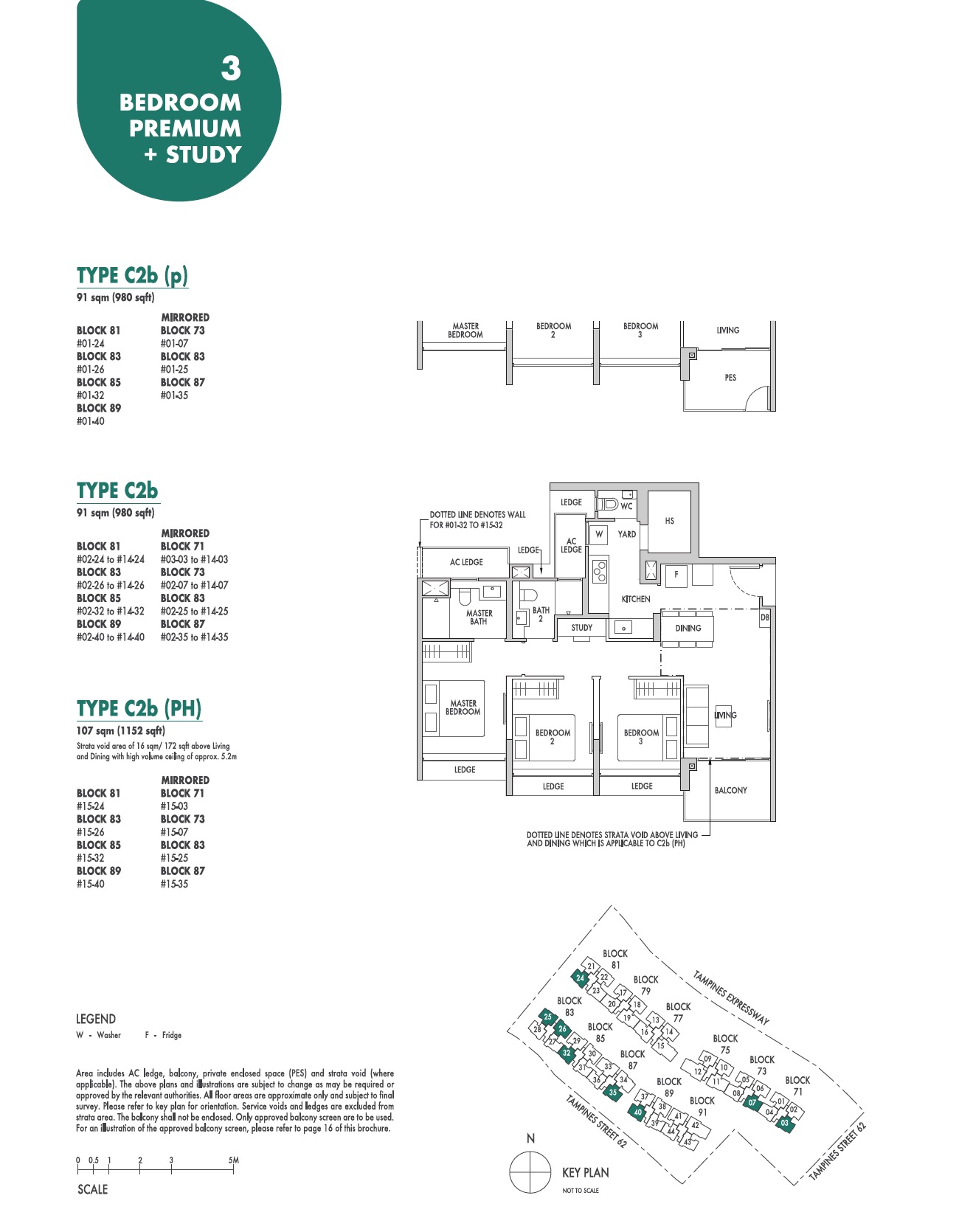 Tenet EC Floorplan C2b 3BR Premium + Study